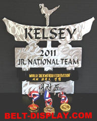 Black Belt Display Rack | Martial Arts Ranking Belt Level Rack