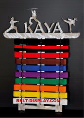 Personalized Martial Arts Belt  Holder  10 -17 Level Display